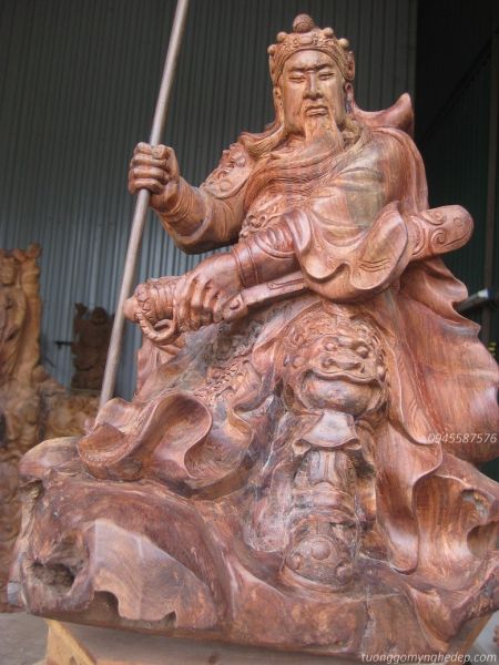 tượng quan công gỗ hương đẹp