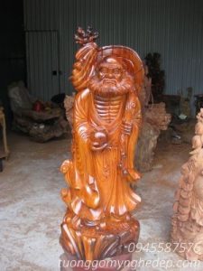 Tượng Đạt ma giáo hóa gỗ hương đẹp tại xưởng Cường Phong