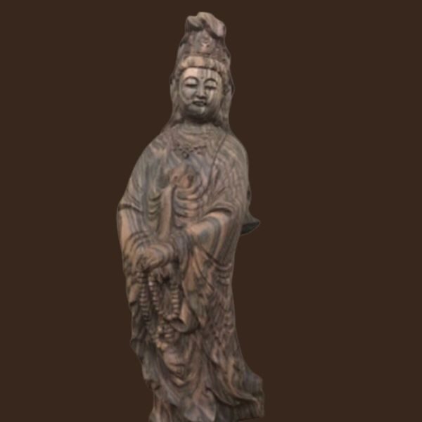 Tượng Phật Bà Quan Âm Gỗ Mun Hoa